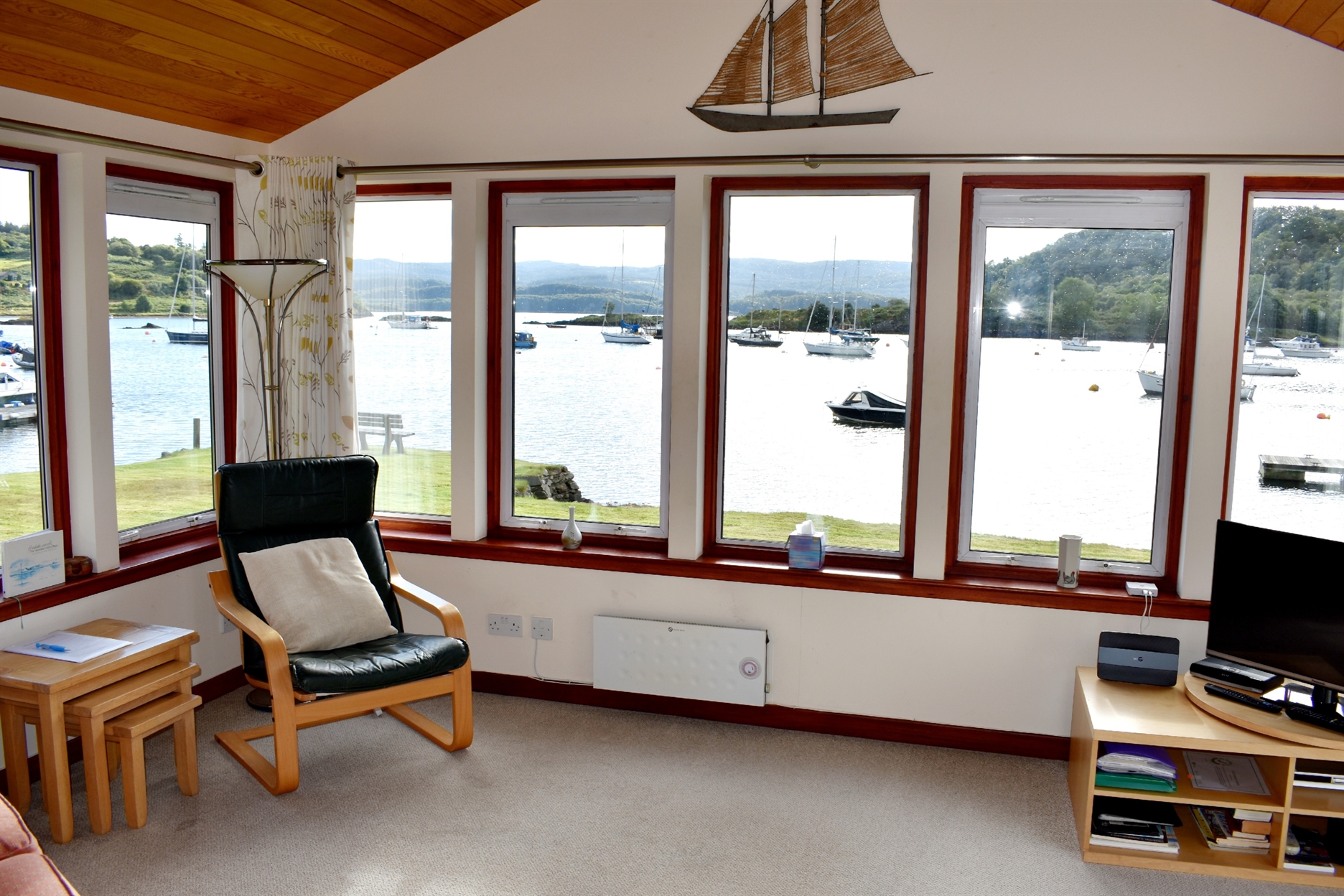 Overlooking Tayvallich bay from the lounge